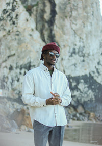 Chemise Flanelle Crème - Modern Fit